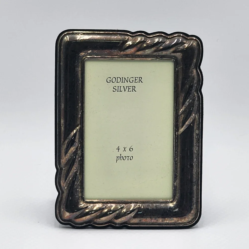 Godinger‎ Silver Plated Finish Picture Frame Ornate Rope Twist Tabletop Display